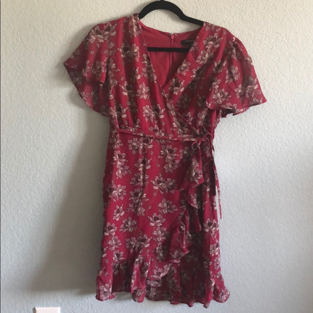 Sharagano Petite Pink Faux Wrap Dress 2P